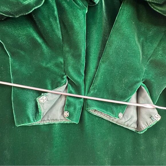 Vintage Green Velvet 60’s Maxi Dress Size 10 - Picture 17 of 17